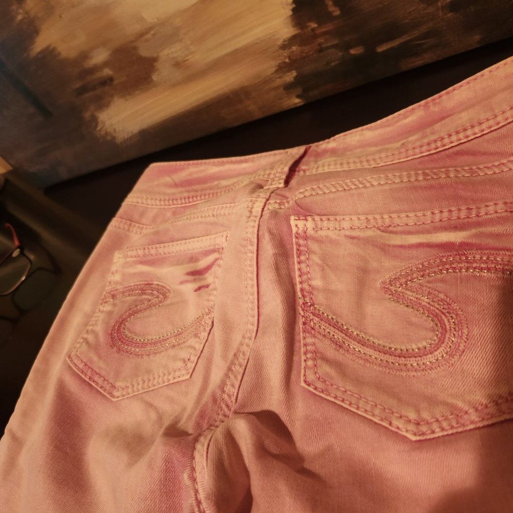 Silver Suki Pink Sequin Capris - Picture 4 of 5